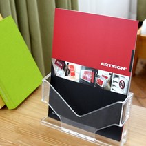 아크릴 카다로그꽂이 A4(1단/투명/236X102X275mm), 4522-검정