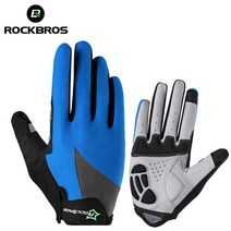 rockbros 사이클링 장갑 스폰지 패드 긴 손가락 오토바이 장갑 산악 자전거 장갑 터치 스크린 mtb 장갑 자전거 용품, s030-2bl, XL