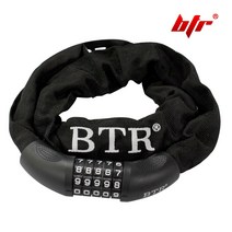 BTR 자전거 자물쇠 열쇠 잠금장치, 선택06.자물쇠+BTR NC-690 스틸체인(블랙)