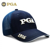 PGA 골프 남여 공용 에어 썬캡 모자 자외선 차단 경량 속건 메쉬 골프캡, PGA-205003 다크 블루