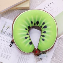 서장훈방석 만화 자동차 유니콘 목 여행 베개 과일 수박 u 모양의 거품 베개 사무실 쿠션 어린이성인을위한 귀여운 베개허리디스크 전립선, 키위 과일, 28x30cm, 05 Kiwifruit