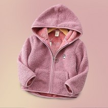 유아 뽀글이 후드집업 본딩 니트 가디건