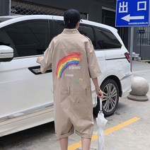 츠나기 점프수트 점핑슈트 오버롤 미군 남자 점프슈트 남성 바디프로필의상 정비 작업복 반팔 교련복