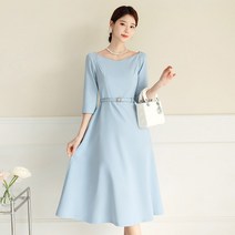 시크라인 칸지안 보트넥 플레어 원피스