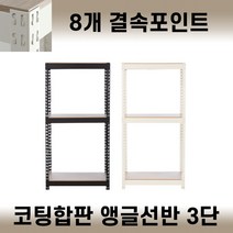피피랙 3단 고급합판 철제선반 조립식앵글 경량랙 다용도 창고 팬트리 베란다 수납, 화이트, 800x300x1800