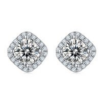 모이사나이트 인조다이아 WUIHA 925 스털링 실버 팬시 컷 2CT 통과 테스트 다이아몬드 Moissanite 웨딩 스터드 귀걸이 여성 선물 드롭