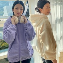 제니키즈 JN 몽실 털 집업 겨울 여아 주니어 양털 후드집업