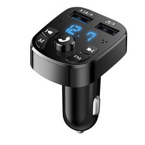 Elsecho 퀄컴3.1A고속충전 올인원 차량용 블루투스 무선 오디오, 블랙