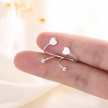퀸카스튜디오 실버925 러브스타 커브 귀걸이