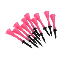 10Pcs 83mm/3.3inch 고무 골프 티 전문 골프 액세서리, 분홍색