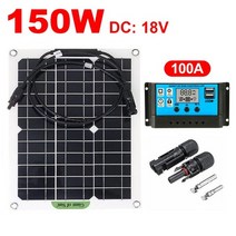 제네레이터 제네레다 150w 태양 광 발전 시스템 30a 60a 100a 컨트롤러 태양 전지 패널 전화 rv 자동차 충전기 야외 배터리 공급, 100a 세트