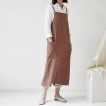 허블팜 린넨코튼 앞치마 어린이집 카페 미용사, BRICK RED(브릭레드)