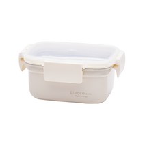 비오스코 전자레인지용 도시락 반찬통 스텐 밀폐용기 단품, 스텐 밀폐용기 0.65L, 아이보리x아이보리