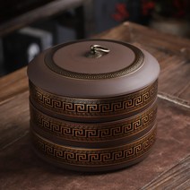 보이차 보관함 3단 잎차 항아리 차 밀폐 용기 앤틱 도자기, AF