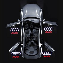 오토데코 아우디 도어라이트 도어등 LED램프 무변색 무변형 강한 내구성, 1set, 유리슬라이드 도어램프:2.아우디 B타입