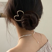 키메라제이 하트 메탈 올림머리 비녀 유핀 헤어핀 2color