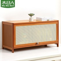 플랩도어 우드 테이블위 수납장 통기성 도어 대나무, 1단 60x32x40cm