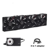 컴퓨터 쿨러 팬 cpu 본채쿨러 12cm 고속 대용량 110V 220V Btc LTC GPU 광업 장비 워크 스테이션 캐비닛 120MM 케이스 냉각 시스템, 4fan with controller_UK