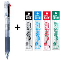 제브라 클립온 4색(0.7mm) + 리필 CLIP-ON 4C B4A3, CLO 4C 크리어(C투명) + 리필