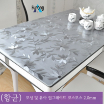 식탁 매트 테이블보 방수 방열 오일 워시드 투명 테이블보, 50*120cm, (항균) 엄마와 유아 업그레이드 코스모스 2.0mm