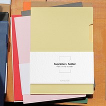 아날로그 슈프림 L홀더 A4 인조가죽 3단 수납 문서 서류, 네이비
