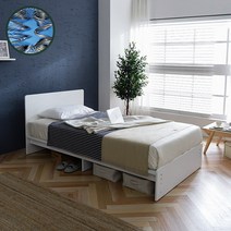 장인가구 앙쥬 수납 평상형침대 SS(773)본넬, 오크