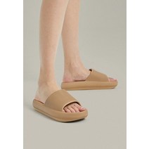 OYSHO 풀 슬라이드 갈색 여성슬리퍼