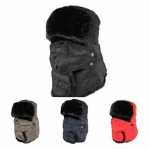 [겨울시즌] 트래퍼 햇 김서림 방지 마스크 방한모 많이 찾는 상품, Black