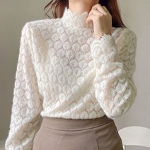 프릴 플라워 반목 레이스 레이어드 이너 블라우스 3컬러
