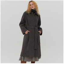 앳코너 여성용 HERRINGBONE BELTED WOOL COAT