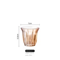 100ml-200ml 클래식 레트로 아메리칸 라떼 스 세로 스트라이프 호주 화이트 컵 간단한 커피 머그잔 플랫 화이트 에스프레소 컵, 100ml - 호박색, 하나, 1개