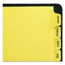 AVERY Recycled GD Reinforced Preprinted Laminated Tab Dividers 12-Tab Jan-Dec Letter Buff 12 pe, 1Set