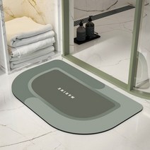 욕실 빠른 건조 흡수 카페트 매트 러그 욕조 장식 안티-슬립 소프트 반원형 Sumptuousness 아늑한 규조토 진흙 발 깔개, green_CHINA | 500MMx800MM