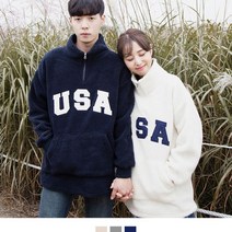 USA 양털후리스 아노락 커플룩