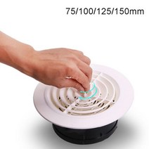 환기 배기 덕트 댐퍼 무소음 라운드 에어 벤트 루버 그릴 커버 배출구 조절 가능한 75mm 100mm 125mm 150mm, 중국