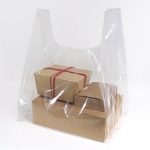 베스트팩 PE M 케이크 박스 포장 비닐쇼핑백 100p, 투명