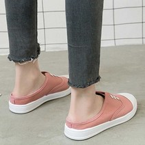 여성 발편한 끈없는 스니커즈 천운동화 나들이 패션