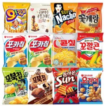 [블루존] 봉지과자 12종 E세트 (꼬북칩콘스프+꼬북칩초코츄러스+돌아온썬+오징어땅콩+포카칩오리지널+포카칩어니언+도도한나쵸치즈+꼬깔콘+오감자+곡물그대로21초코+꽃게랑+콘칩), 1세트