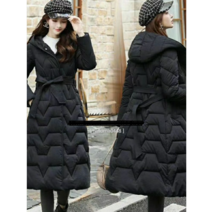 여성 물결 롱패딩