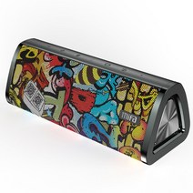 Mifa IPX7 휴대용 블루투스 스피커 360도 스테레오 사운드 20W 방수 재생 24시간, 1.Black-Graffiti
