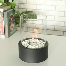 (국내배송) 에탄올 난로 JHY design 원형 검정 가정용 불멍 바이오 알콜 유리 벽난로 불꽃 멍때리기 감성 캠핑 손담비 경수진, 검정-중형 난로 + 에탄올연료 1L