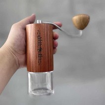 무선 수동 커피글라인더 드롱기 휴대용 가정용 원두 분쇄기, 상세 페이지 참고, 붉은 벚나무