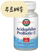 New Kal 애시도필러스 프로바이오틱 5 유산균 60개 1개 [미국 직배송] 60개입 x 2개, 60정, 60정