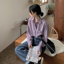 환승연애 10회 출연자 스타일 셔츠 퍼프 소매 루즈핏 컬러 블라우스 출근복 캐쥬얼 상의