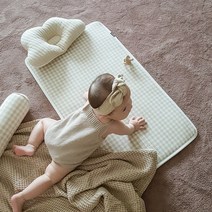 돗투돗X마롤로뜨 아기 쿨매트 여름 쿨 패드 이불 토퍼 신생아, 멜란체크 베이지, 1개