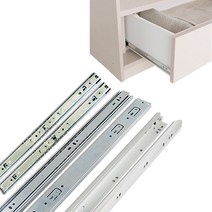 서랍레일 서랍장레일 가구레일 백색레일 구슬레일 볼레일 수납장 싱크대 씽크대 주방 밥솥레일 렌지대레일 책상 광폭 댐핑 댐퍼 고하중 철레일, 선택4) 3단 광폭레일/400mm