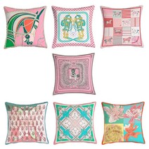 북유럽 명품 수입 쿠션 H로고 사각 벨벳 자수 거실 쇼파 말 쿠션 9종, 6번