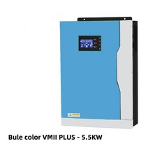 5.5kw 48vdc 220vac 태양 광 하이브리드 인버터 순수 사인파 100a mppt 태양 광 충전 컨트롤러 wifi 포함 배터리 없이 작동 가능, 5500w 블루, MPPT 48VDC 100a, 220-240VAC 50hz 60hz