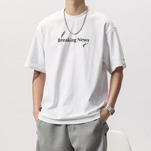 Z3JC 여름 먹빛 빈티지 반팔 티셔츠 남 루즈핏 빅사이즈 캐주얼 5부 반팔 남성 티셔츠