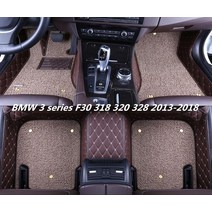 바이오카매트 트렁크 매트 BMW 3 시리즈 F30 318 320 328 20132018 바닥 풋 카펫 자동차 스텝 자수 가죽 와이어 코일 2 레이어, 1.Black